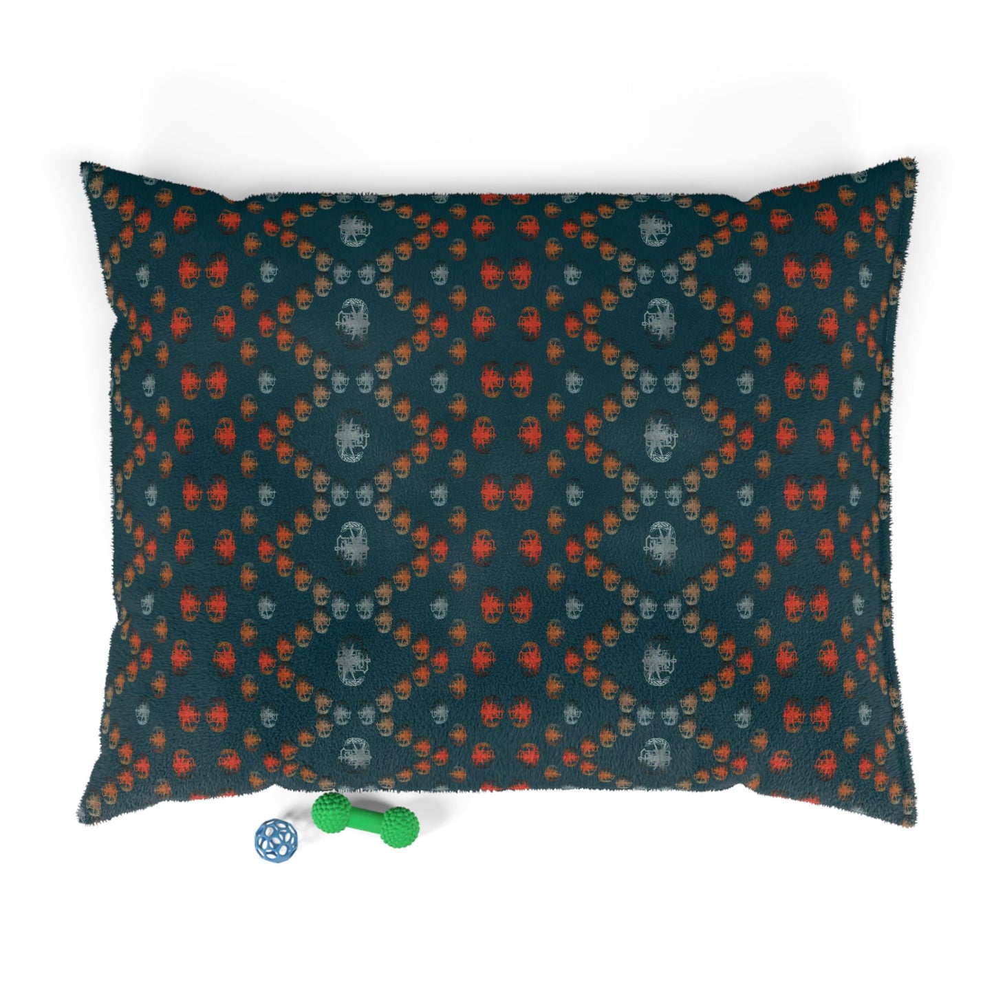 Pet Bed — "PSBT Aztec" (Coral & Teal)