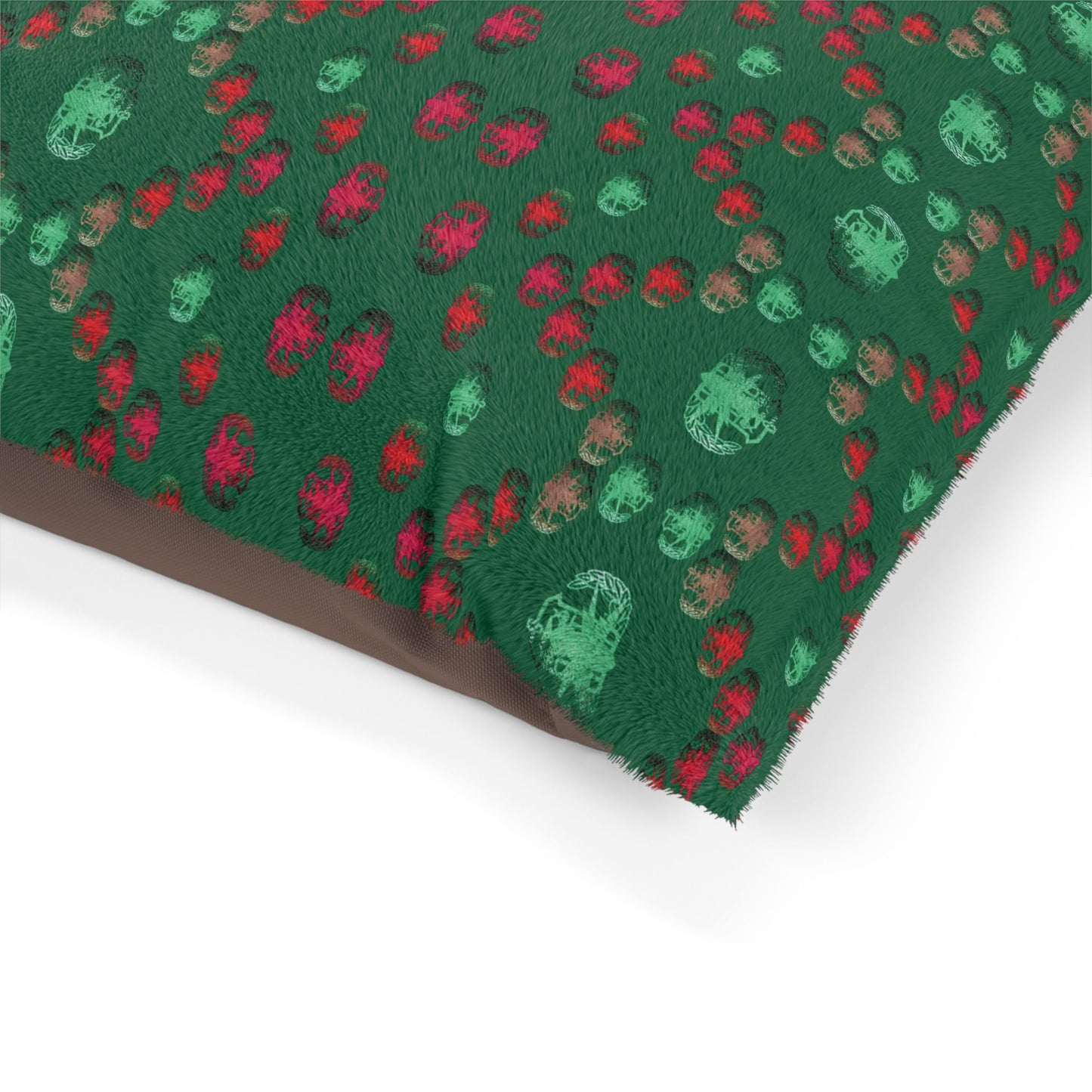Pet Bed — "PSBT Aztec" (Red & Green)