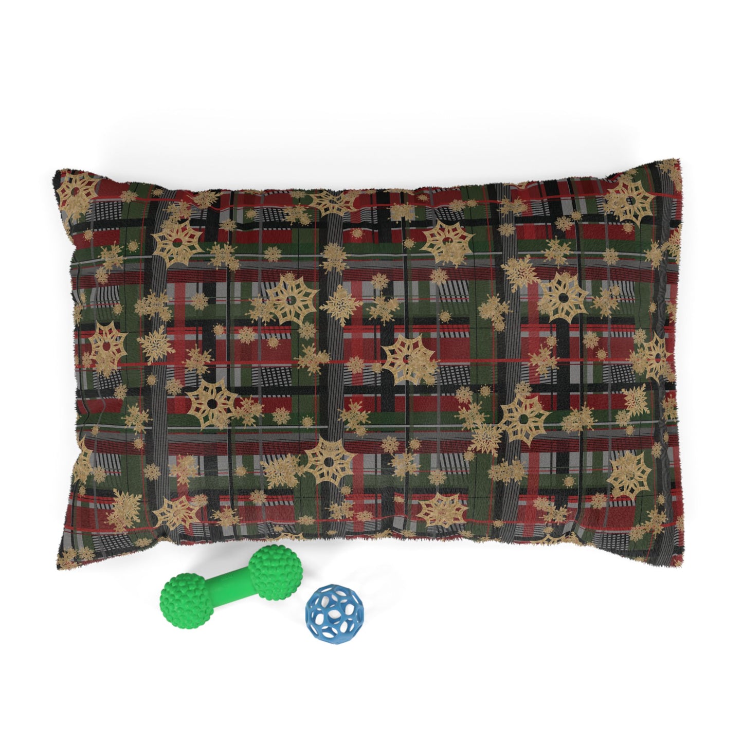 Pet Bed — "Snowflake Plaid"