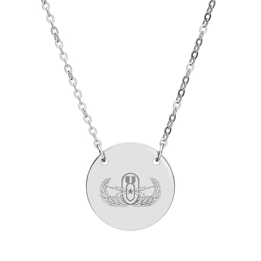 Engraved Circle Necklace — "EOD Senior Badge"