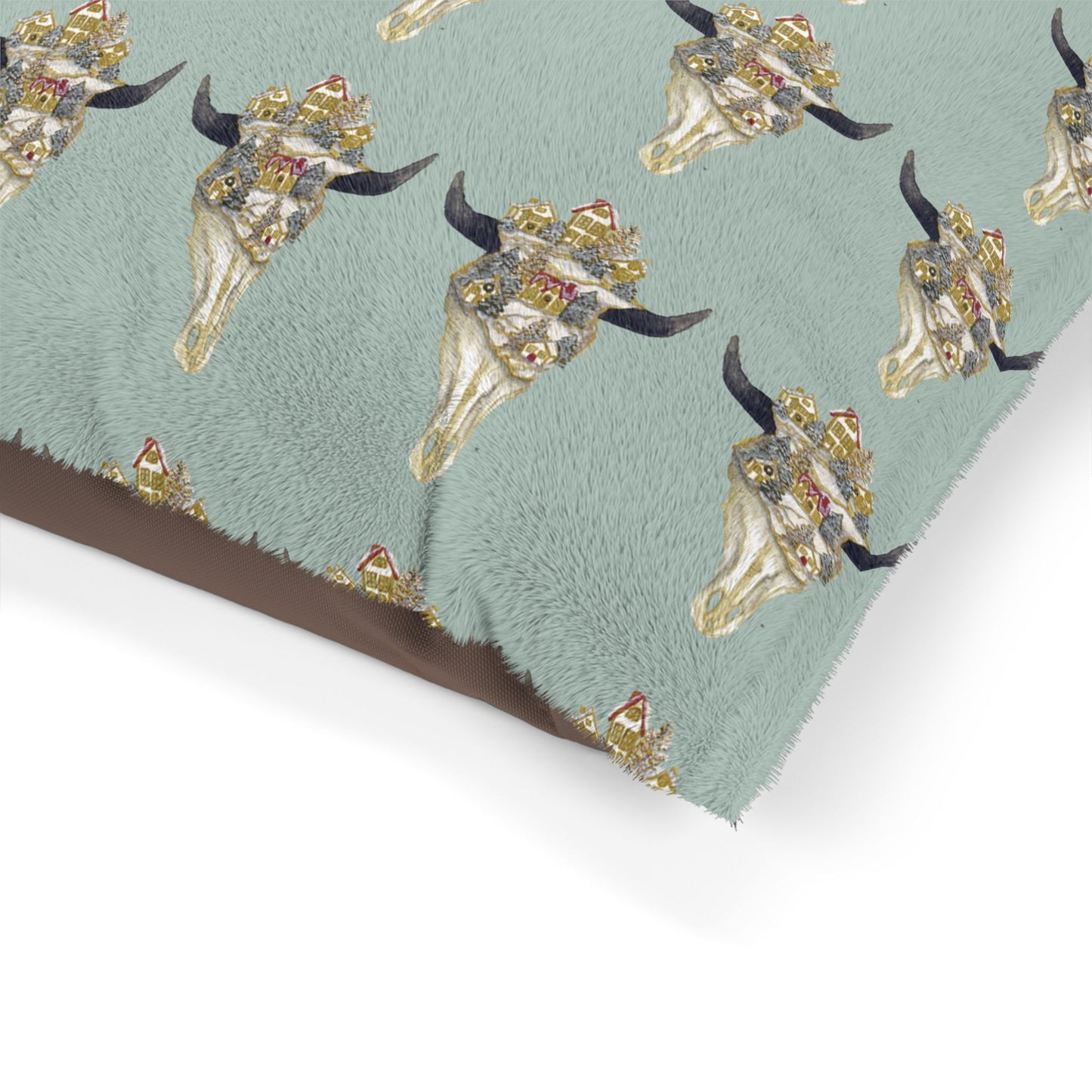 Pet Bed — "Christmas Village Skull"