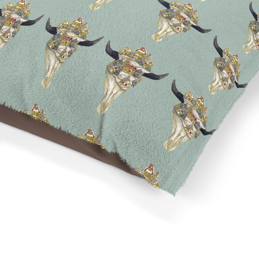 Pet Bed — "Christmas Village Skull"