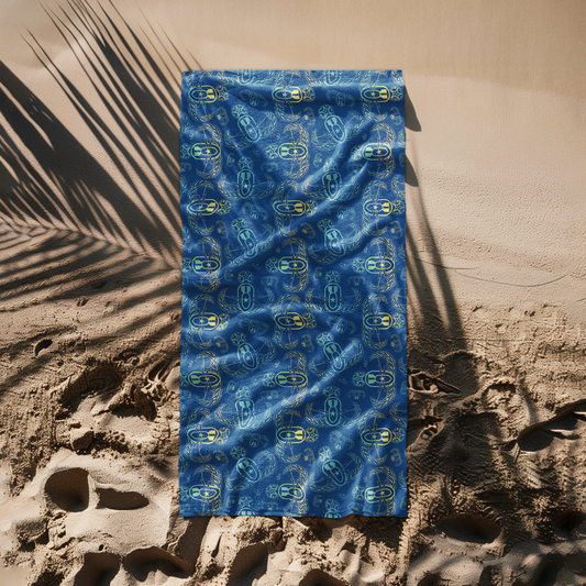 Beach Towel - "EOD BOMBre" (Yellow/Turquoise/Green)