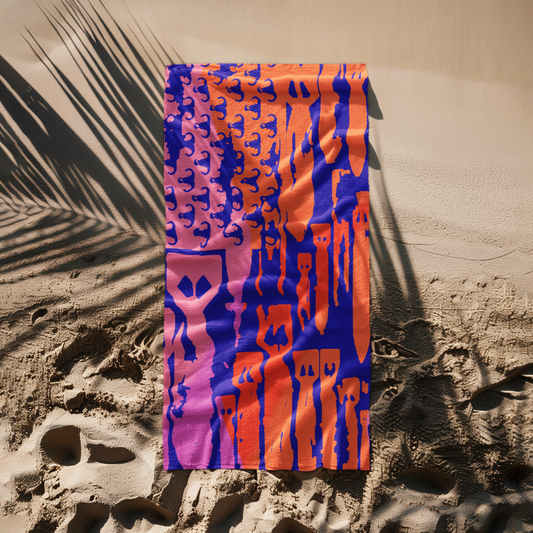 Beach Towel - "EOD Bomb Flag" (Pink/Orange/Blue)
