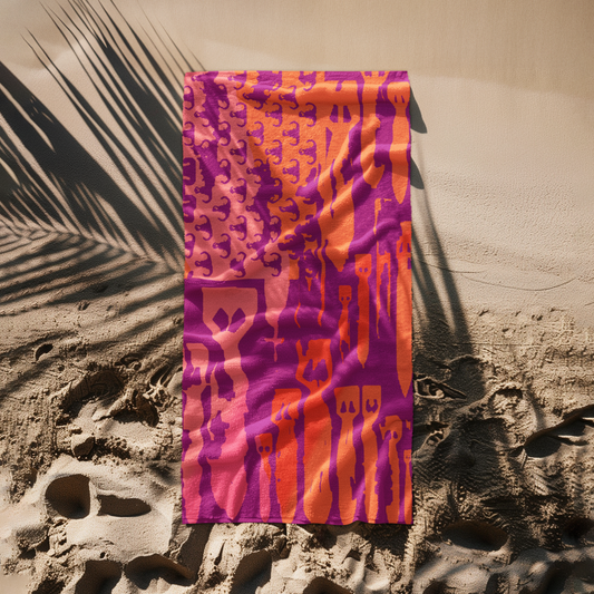Beach Towel - "EOD Bomb Flag" (Orange & Pinks)