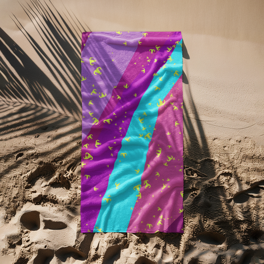 Beach Towel - "EOD Confetti & Stripes"