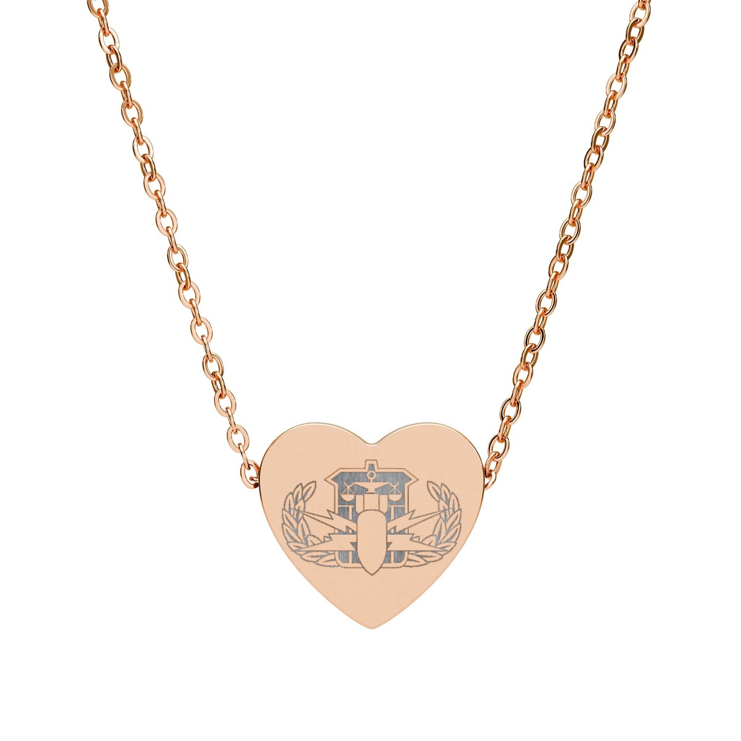 Engraved Heart Necklace — "PSBT Badge"