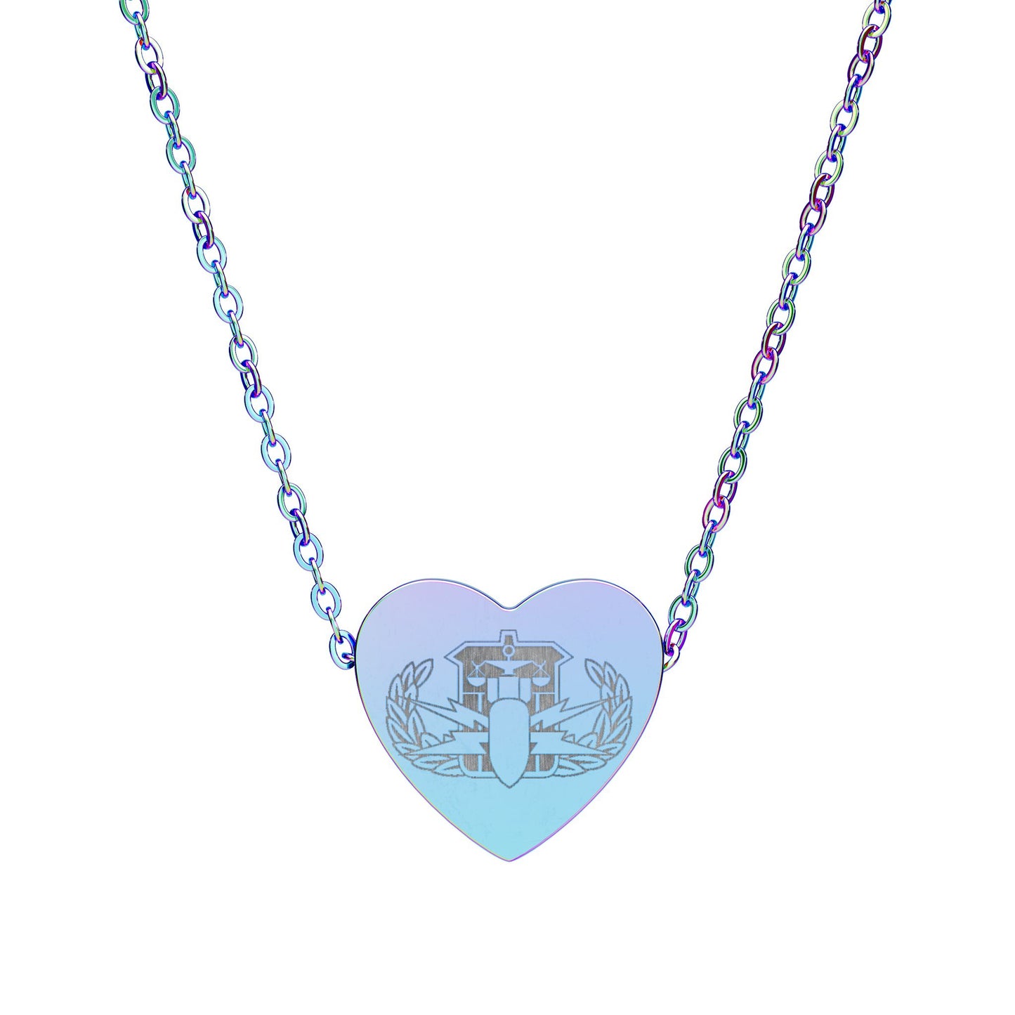 Engraved Heart Necklace — "PSBT Badge"