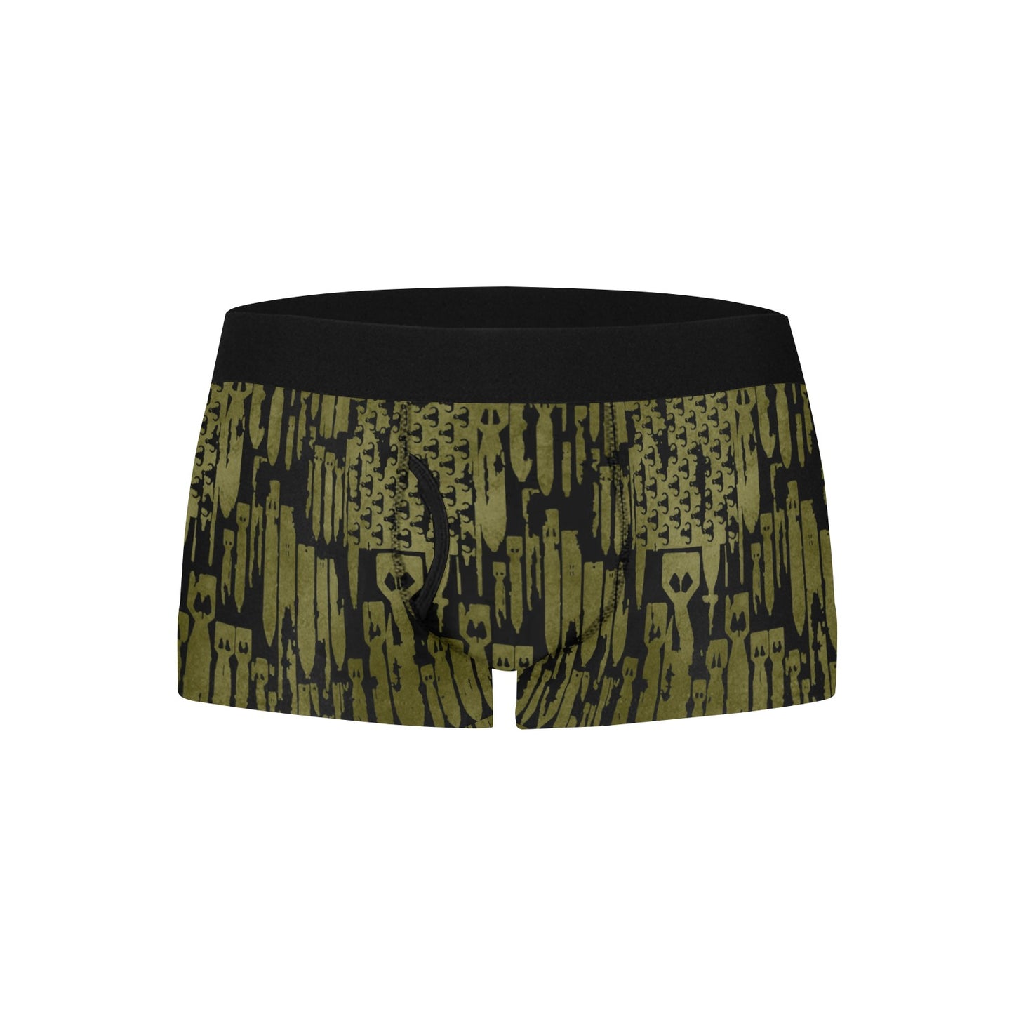 Men's Boxer Briefs with Fly - "EOD Bomb Flag" (OD Green on Black)