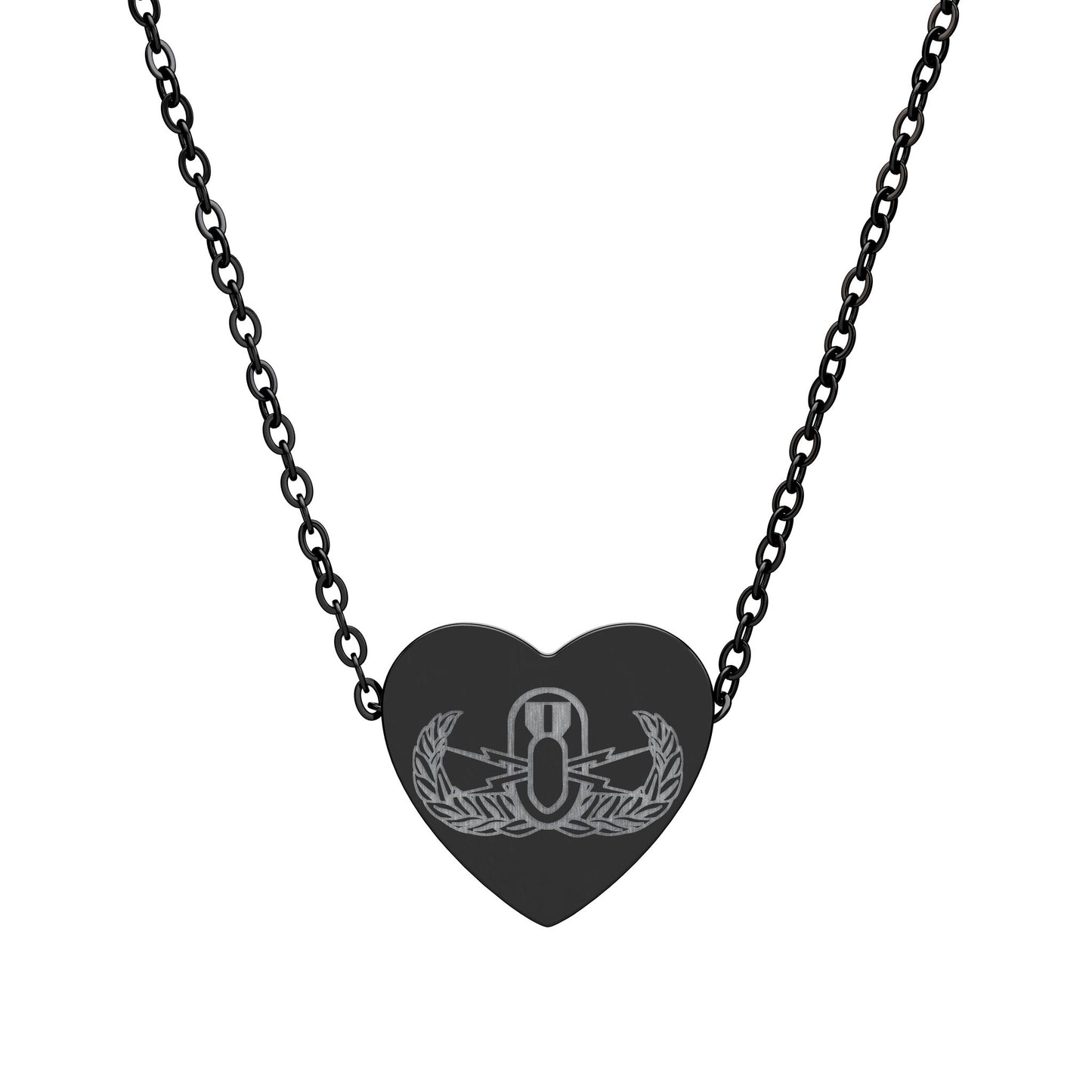 Engraved Heart Necklace — "EOD Basic Badge"