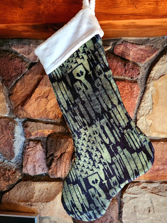 Stocking - "EOD Bomb Flag" (OD Green on Black)