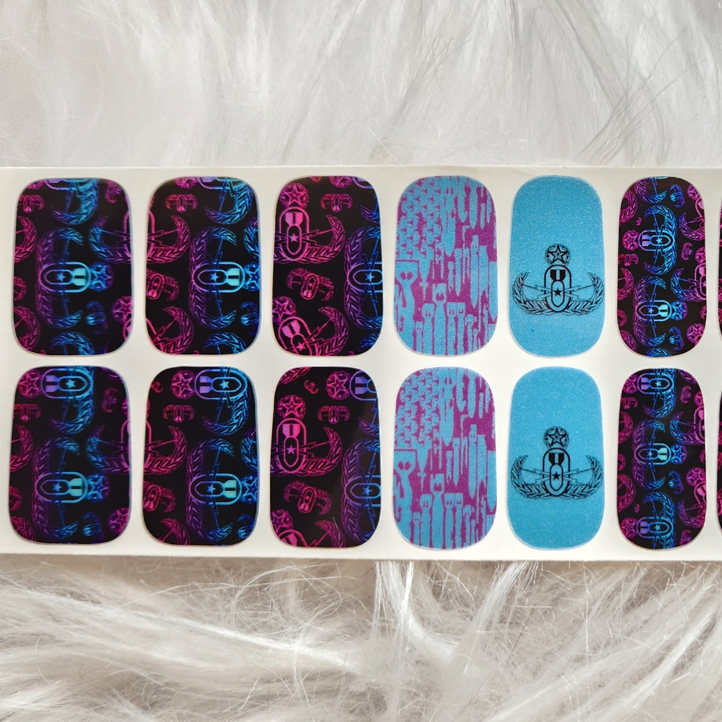 "EOD BOMBre" Nail Art Strips (Purples & Blues)