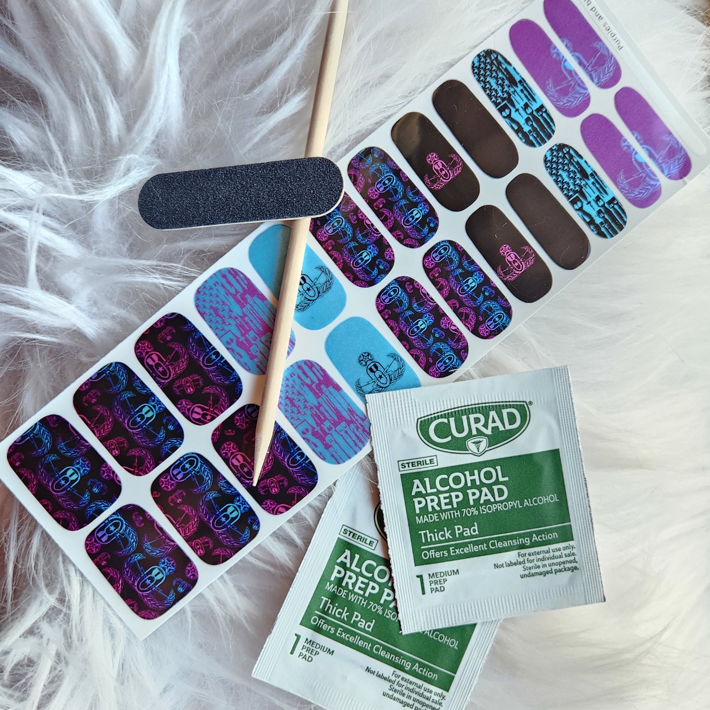 "EOD BOMBre" Nail Art Strips (Purples & Blues)