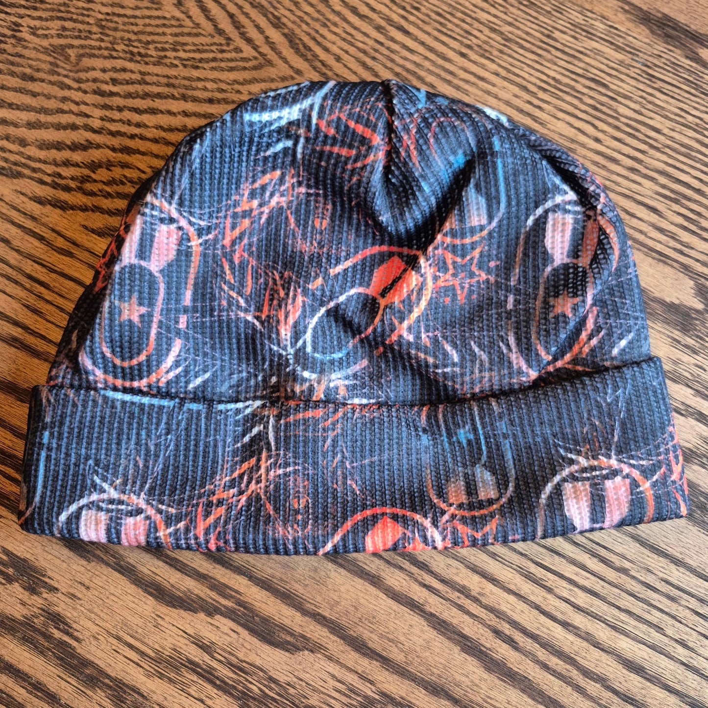 Beanie - "It's 5 o'clock Somewhere" (Orange on Black)