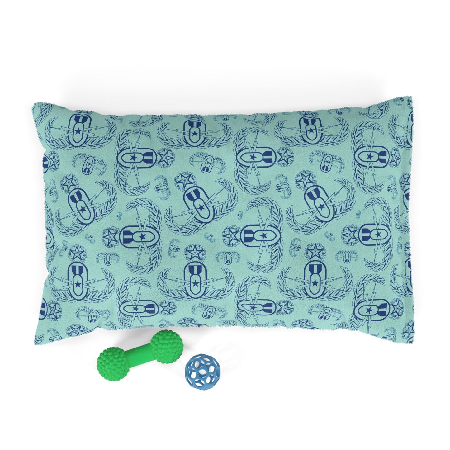 Pet Bed — "EOD Badges x 3" (Blues)