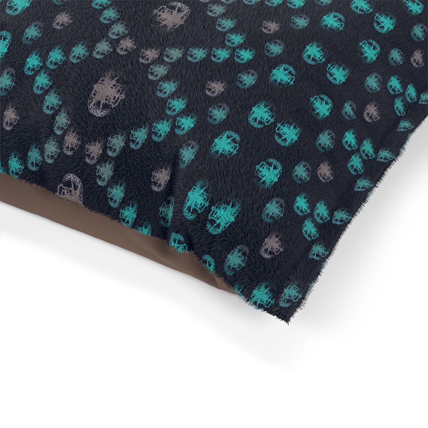Pet Bed — "PSBT Aztec" (Turquoise & Grey)