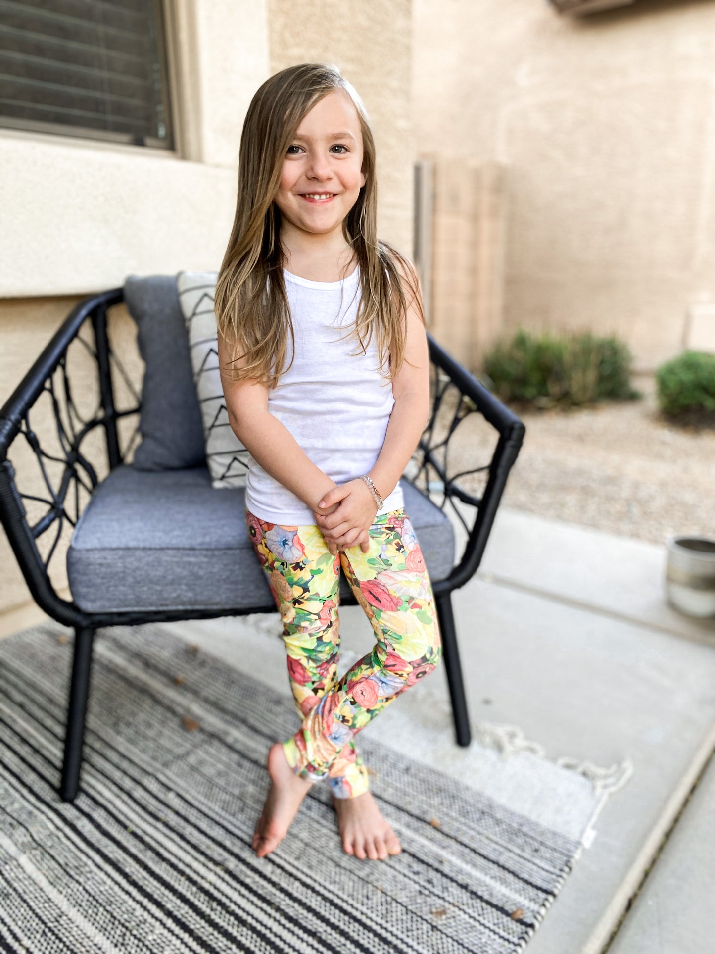 Spring Poppy Youth Leggings