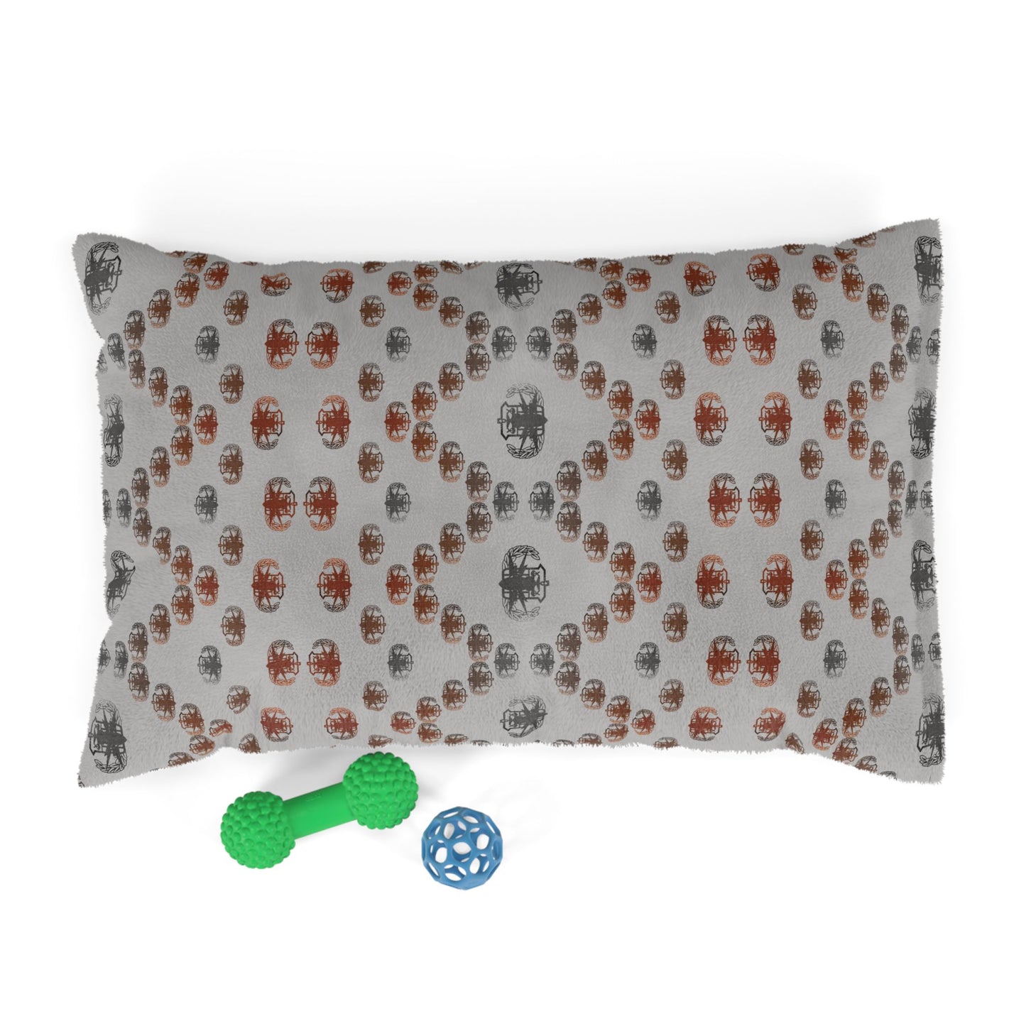 Pet Bed — "PSBT Aztec" (Rust on Beige)