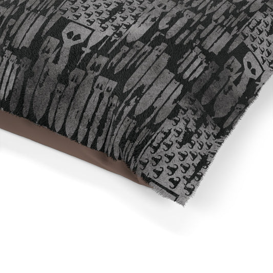 Pet Bed — "EOD Bomb Flag" (Grey on Black)