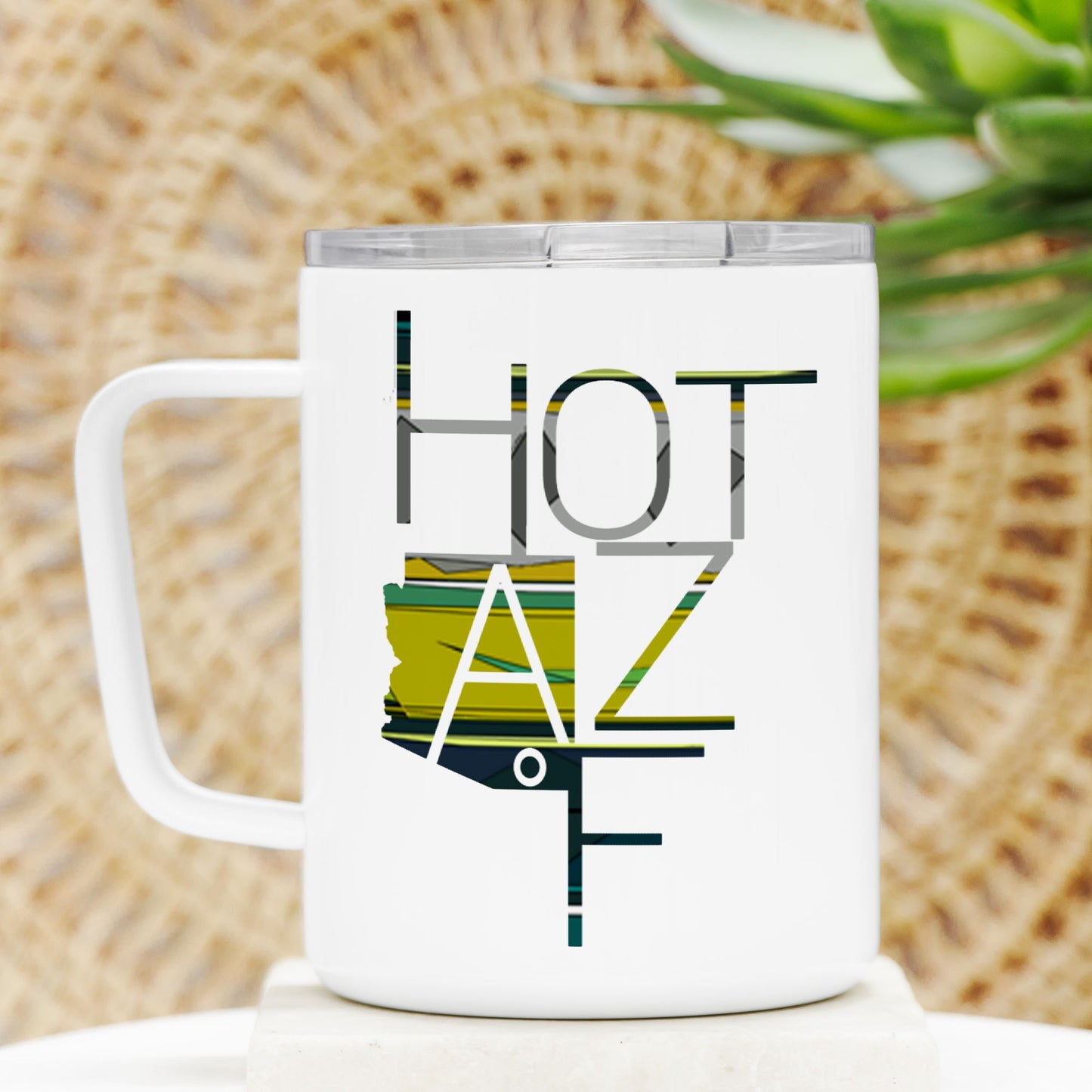 Travel Mug - "Hot AZ F" (Chartreuse)