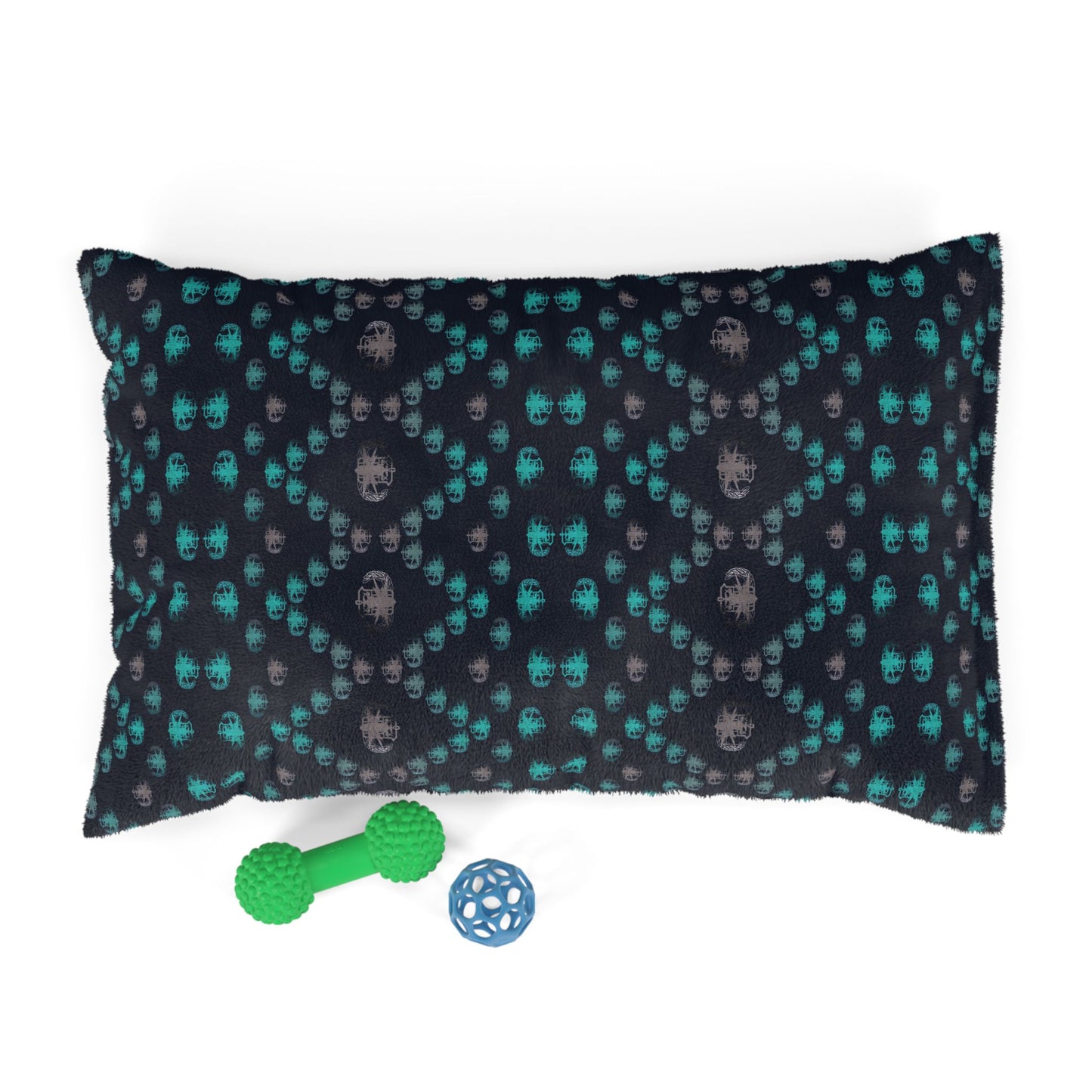 Pet Bed — "PSBT Aztec" (Turquoise & Grey)