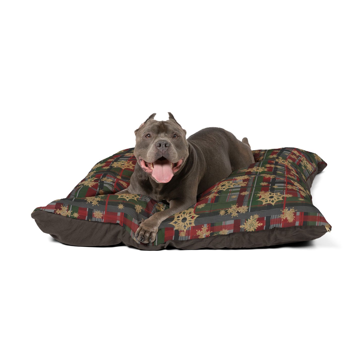 Pet Bed — "Snowflake Plaid"