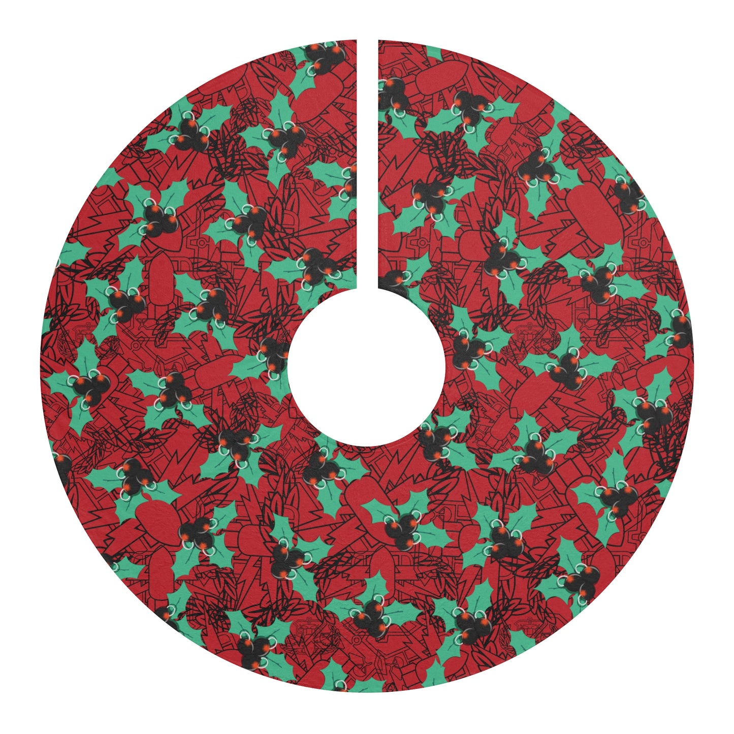 Tree Skirt — "Bombs of Holly" (PSBT)