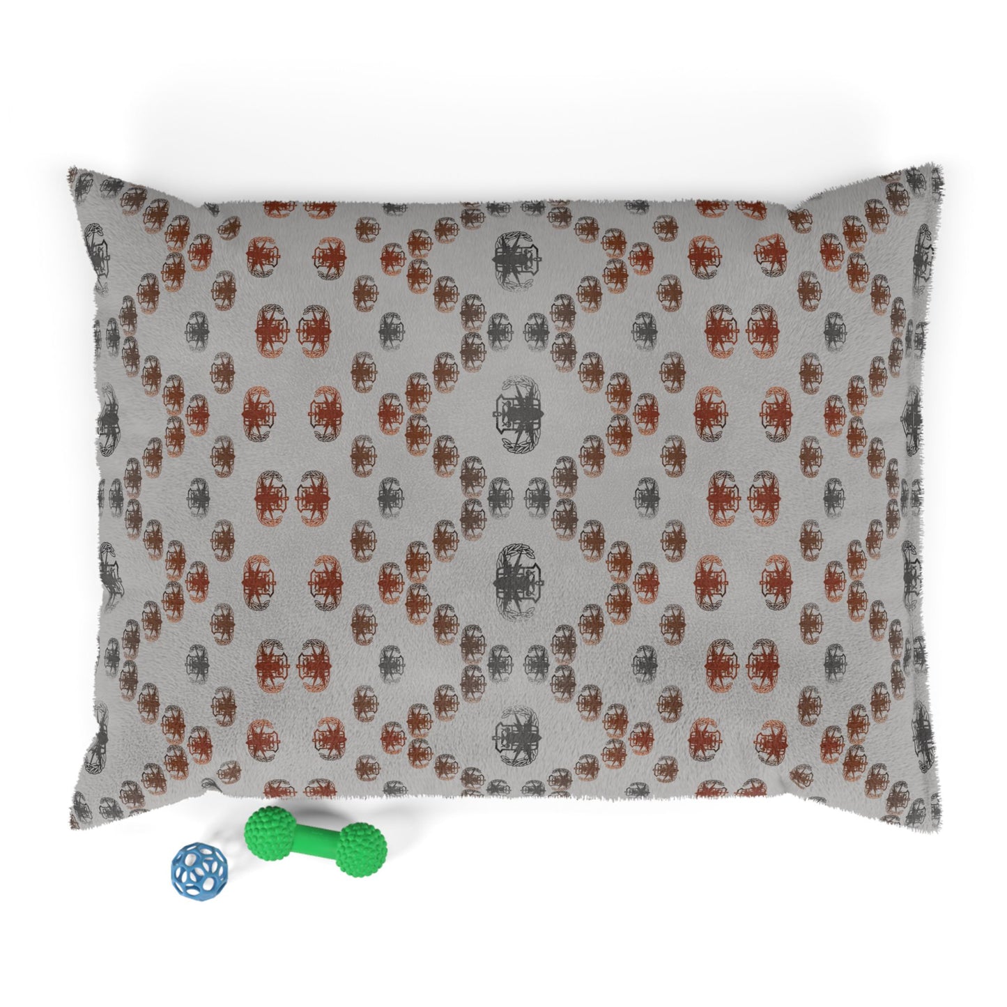 Pet Bed — "PSBT Aztec" (Rust on Beige)