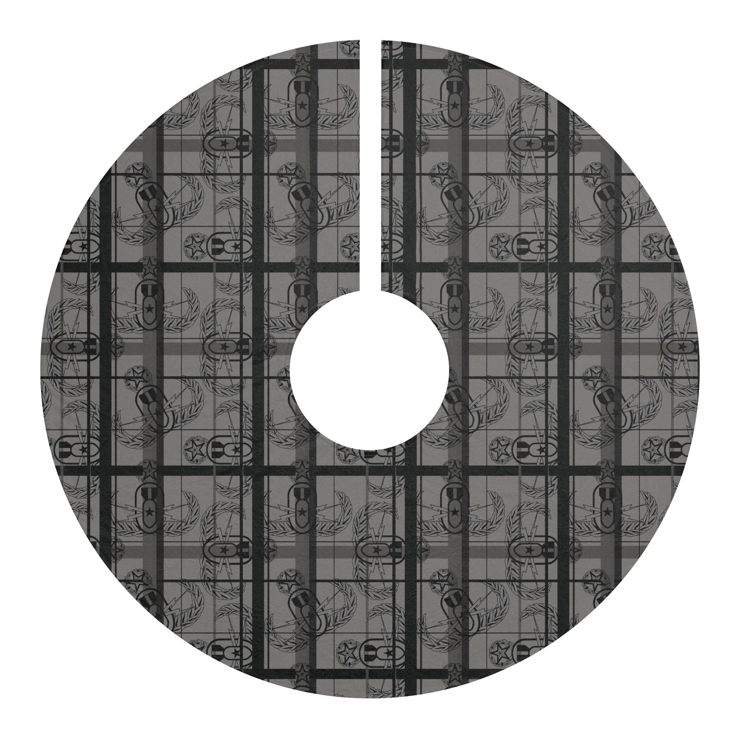 Tree Skirt — "EOD Plaid" (Grey)