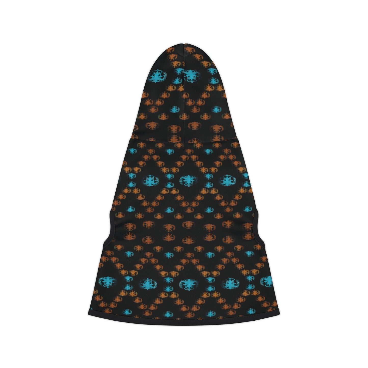 Pet Hoodie — "PSBT Aztec" (Turquoise & Orange on Black)