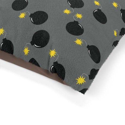 Pet Bed — "Old School Bombs" (Grey)
