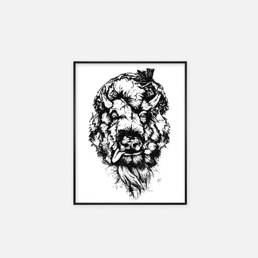 Print (11" x 14") - "Tattered Buffalo"