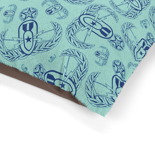 Pet Bed — "EOD Badges x 3" (Blues)