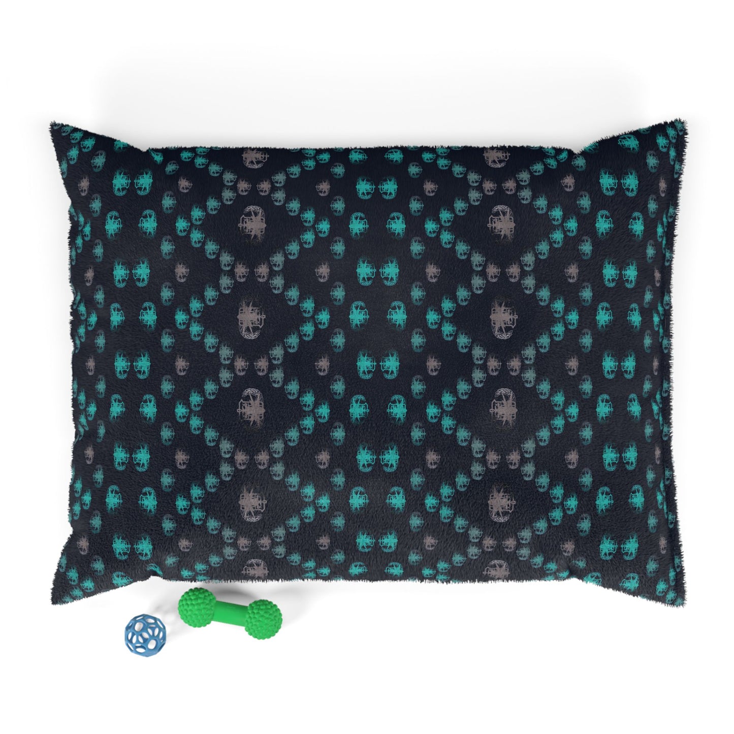 Pet Bed — "PSBT Aztec" (Turquoise & Grey)