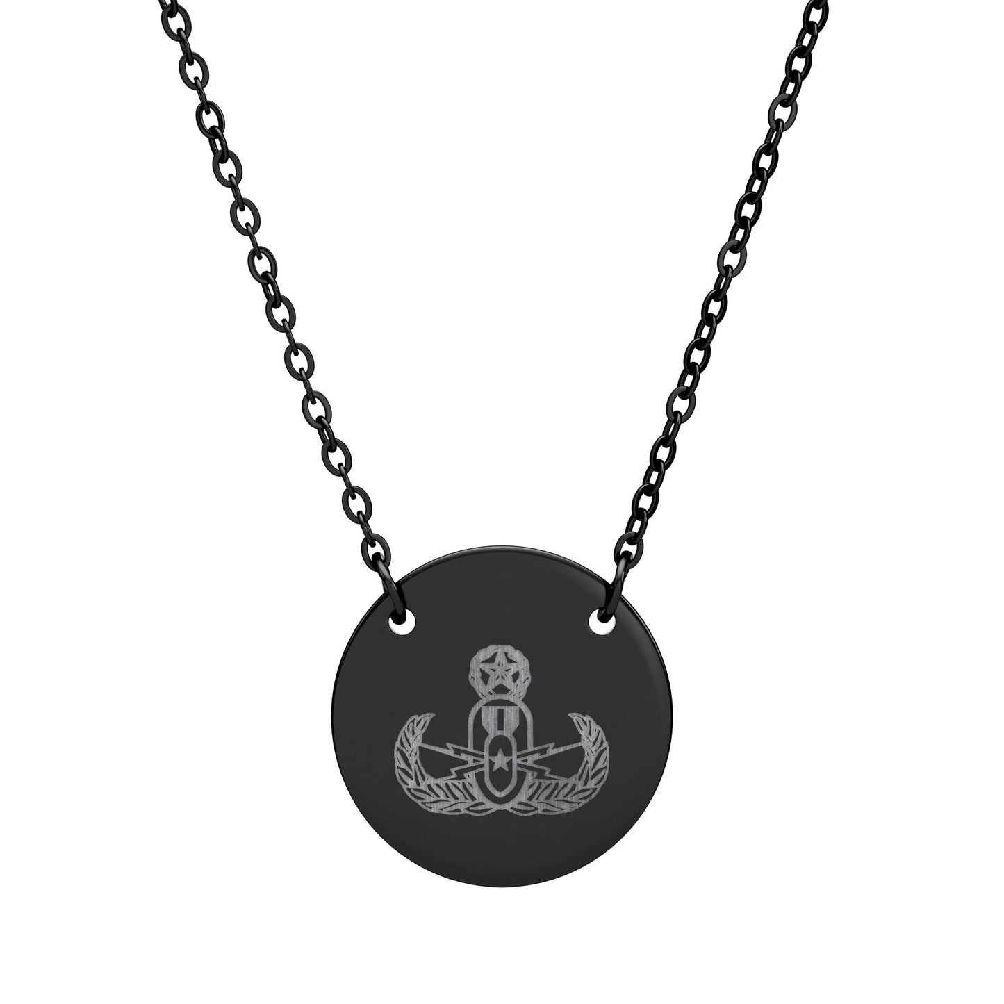 Engraved Circle Necklace - "EOD Master Badge"