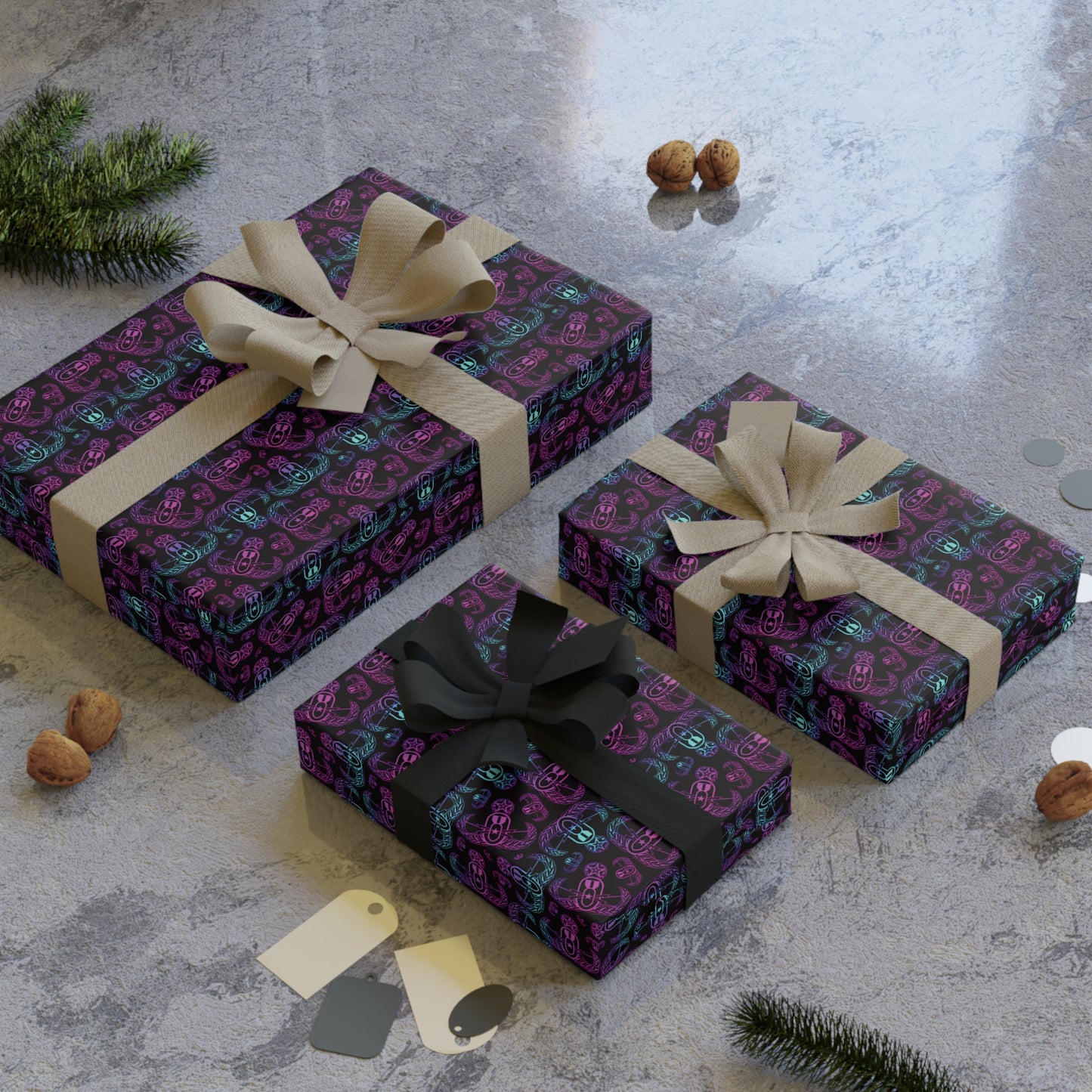 Wrapping Paper - "EOD BOMBre" (Pink/Turquoise/Purple)