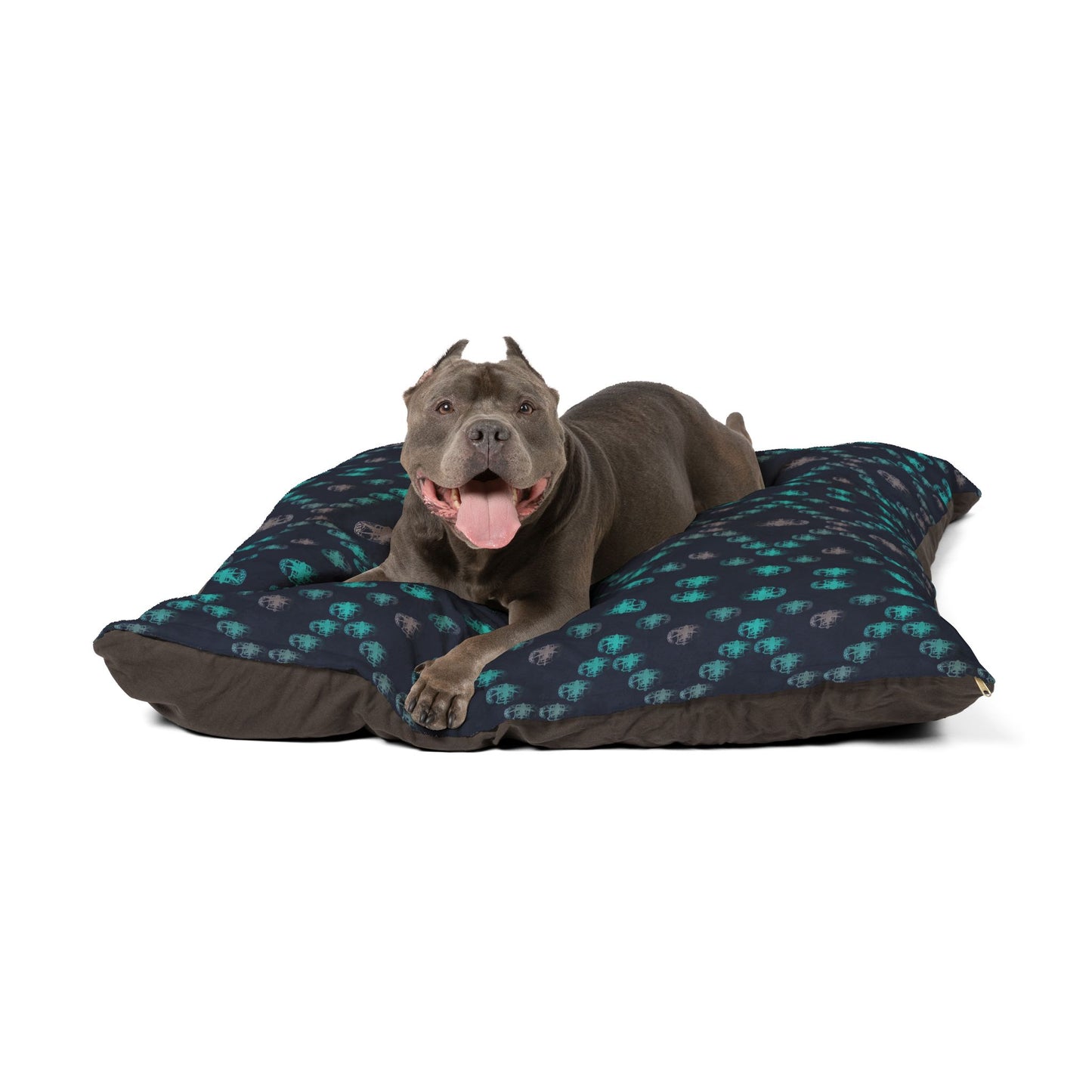 Pet Bed — "PSBT Aztec" (Turquoise & Grey)