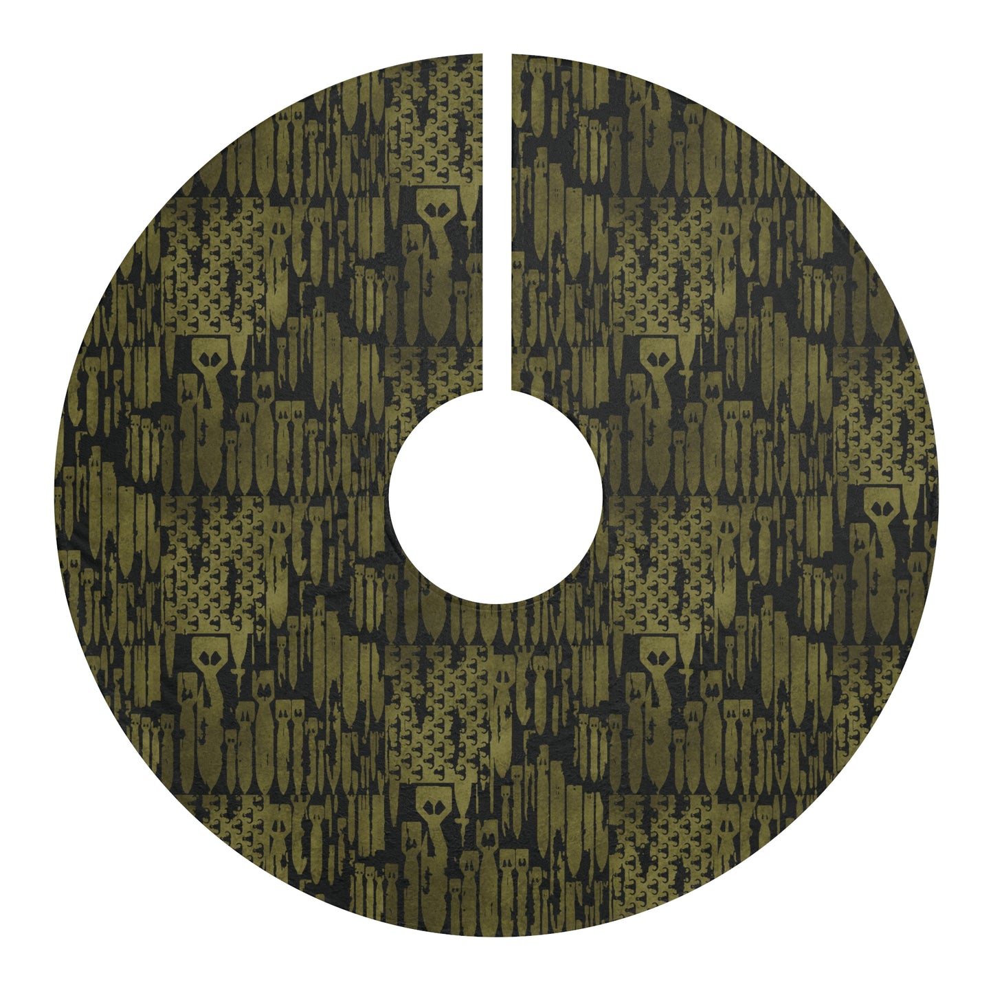 Tree Skirt — "EOD Bomb Flag" (Olive on Black)