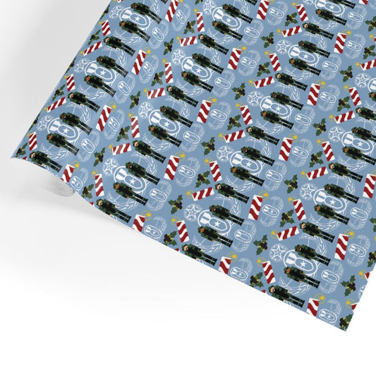 Patterned fabric with Christmas-themed design on a white background
