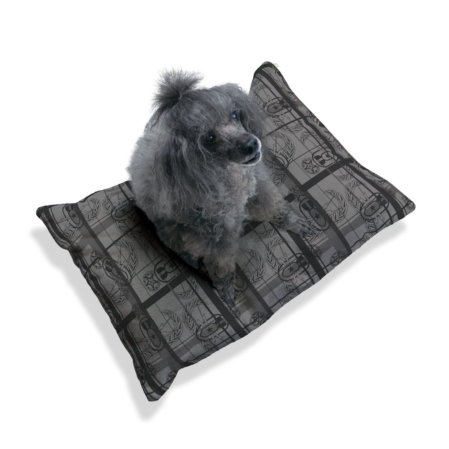 Pet Bed — "EOD Plaid" (Grey)