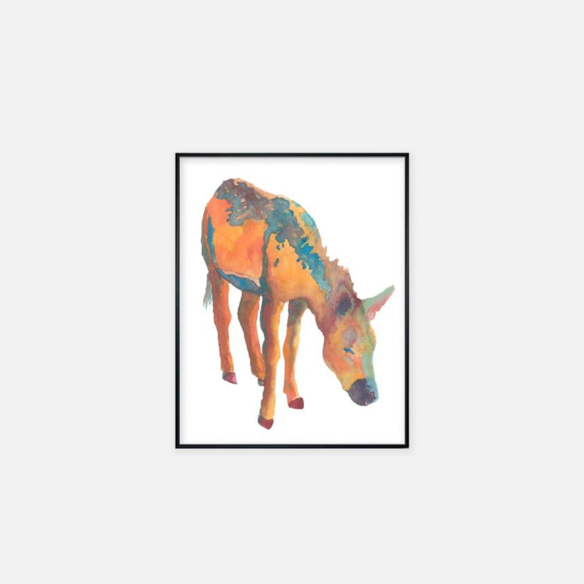 "Desert Rain Burro" - Print (11" x 14")