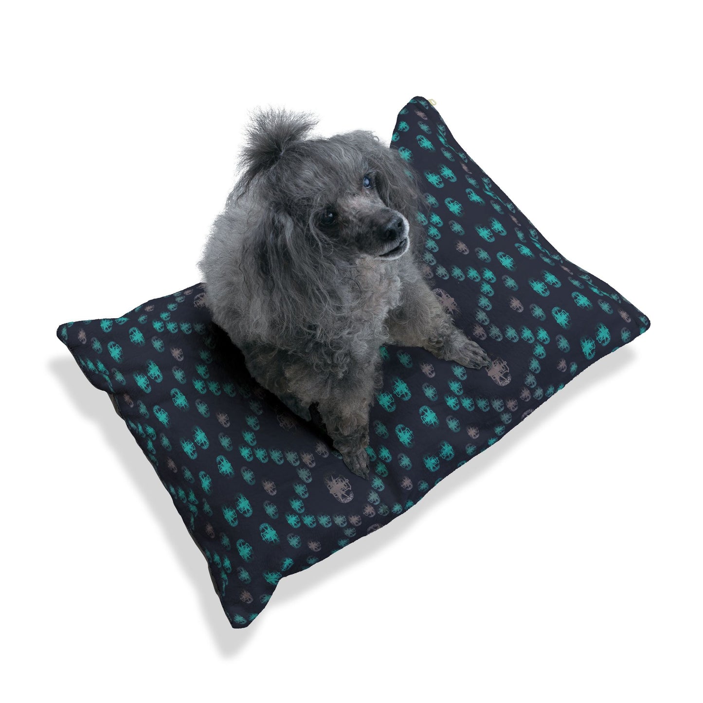 Pet Bed — "PSBT Aztec" (Turquoise & Grey)