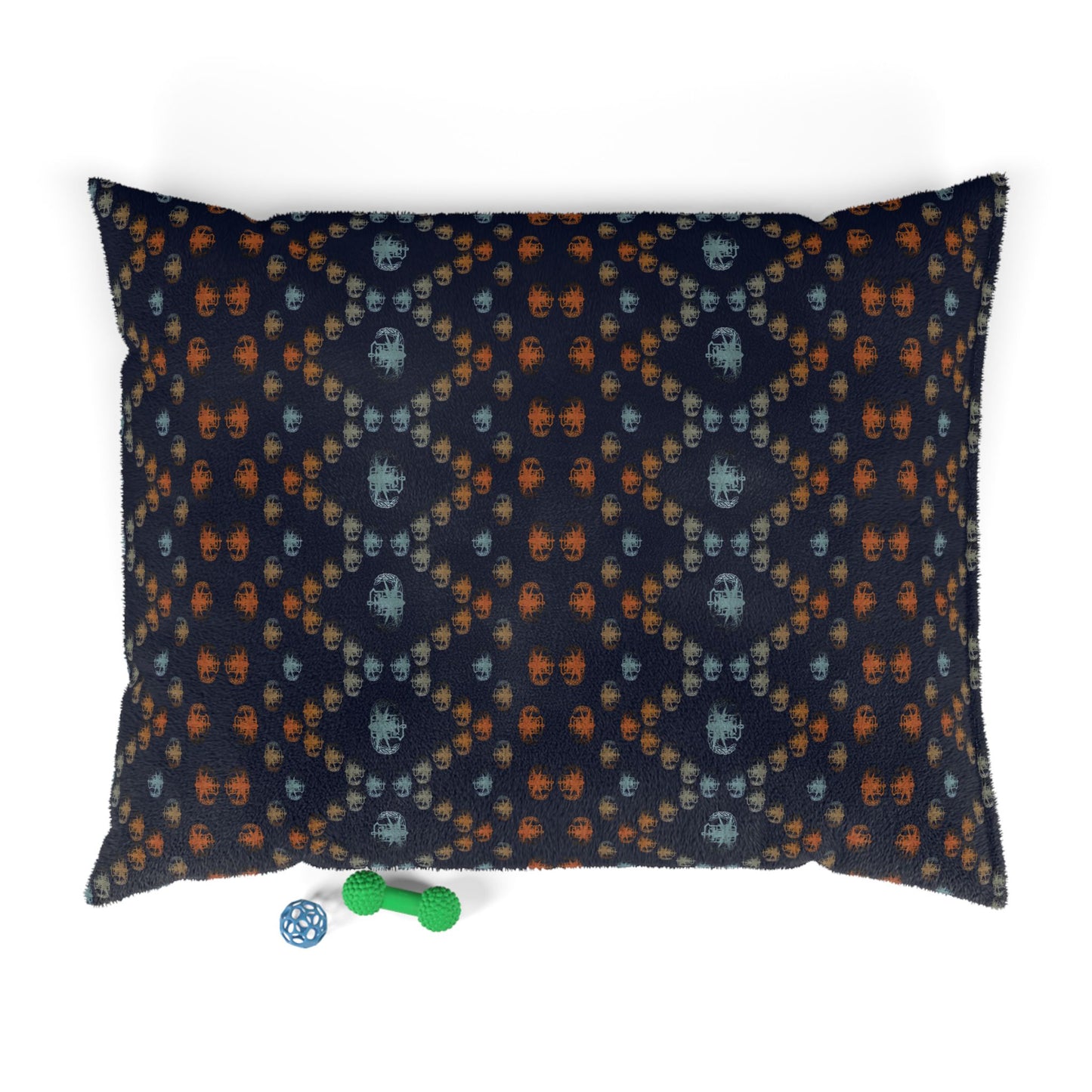 Pet Bed — "PSBT Aztec" (Rust & Blue)