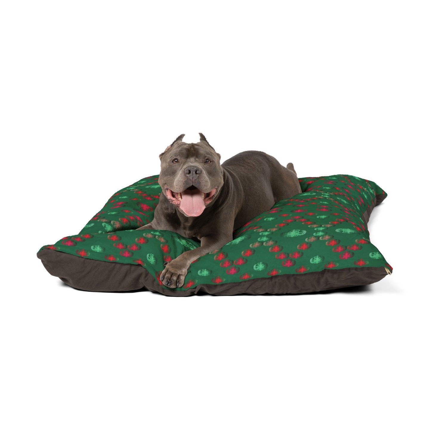 Pet Bed — "PSBT Aztec" (Red & Green)