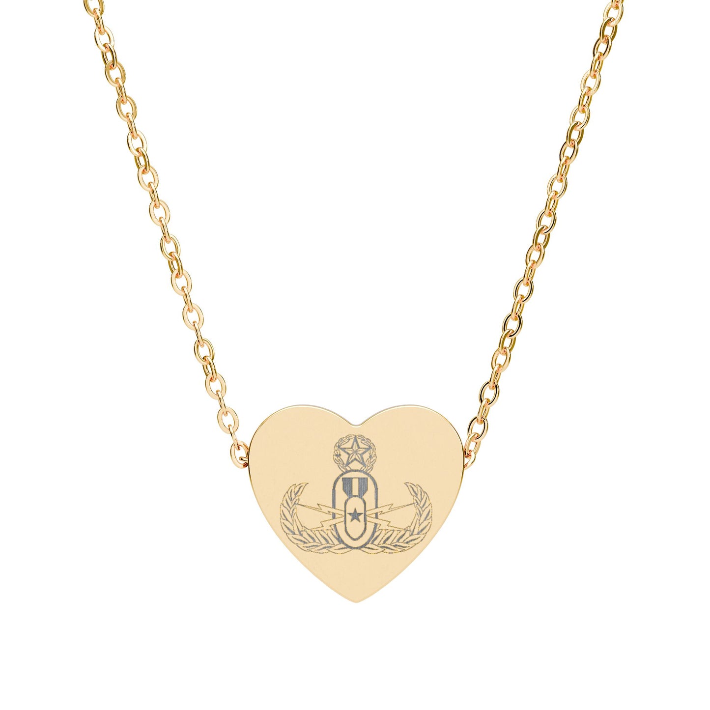 Engraved Heart Necklace – "EOD Master Badge"