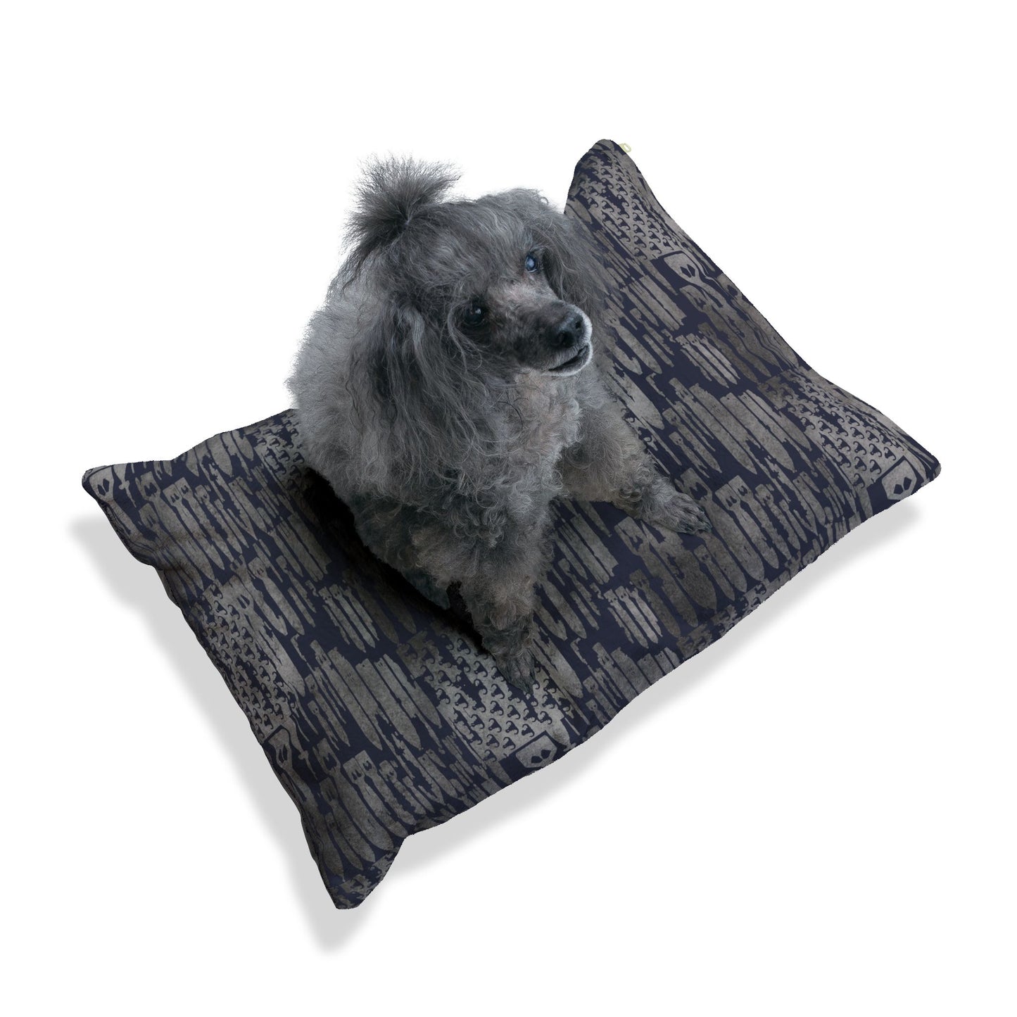 Pet Bed — "EOD Bomb Flag" (Grey on Blue)