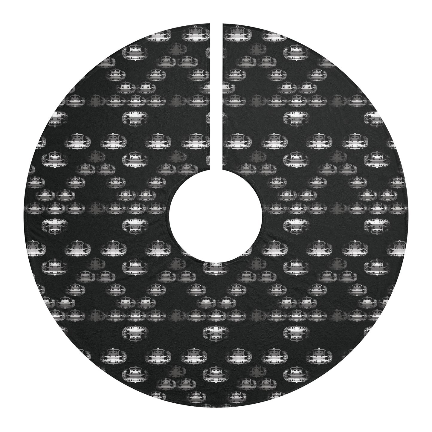 Tree Skirt — "PSBT Mosaic" (Black & White)