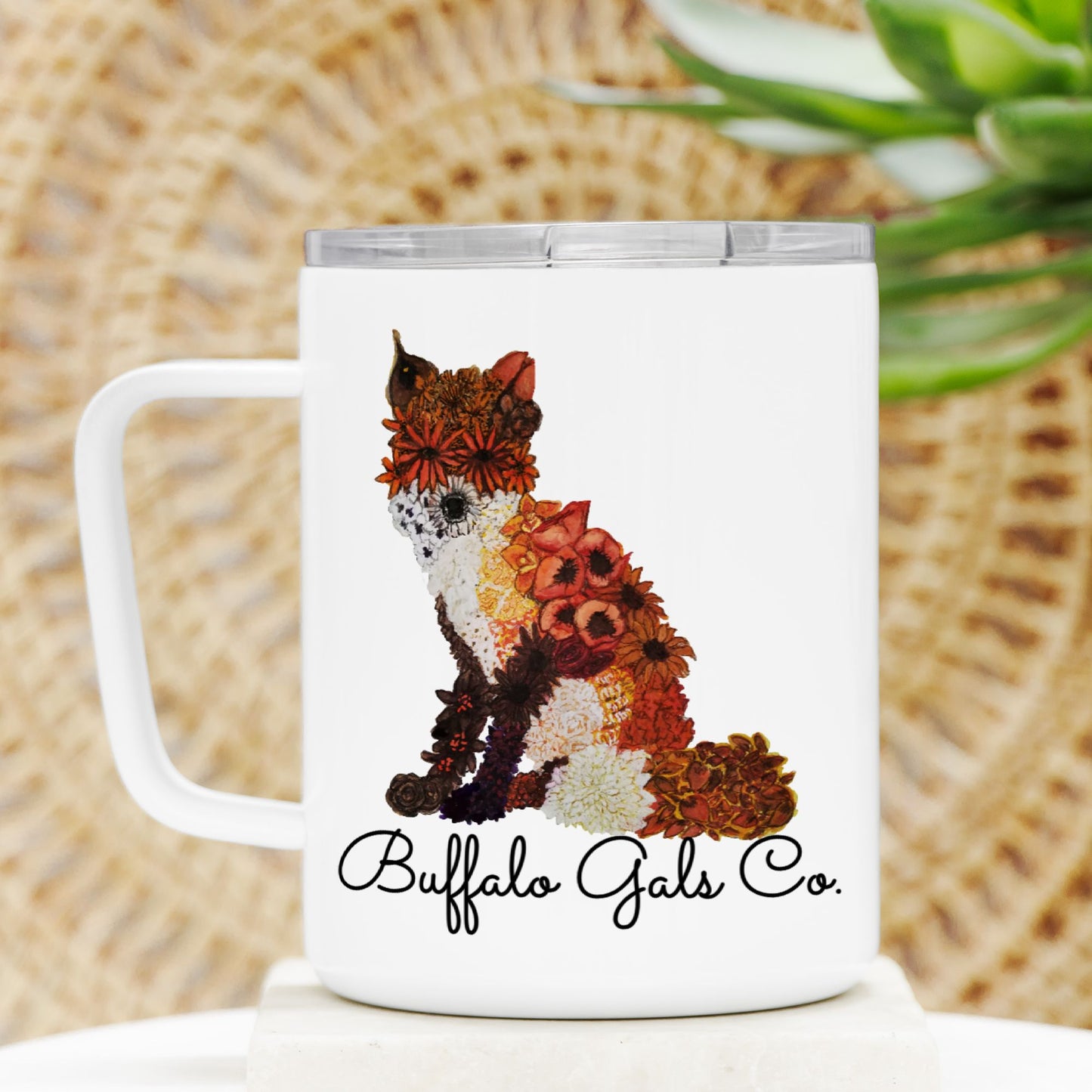 Travel Mug - "Floral Fox"