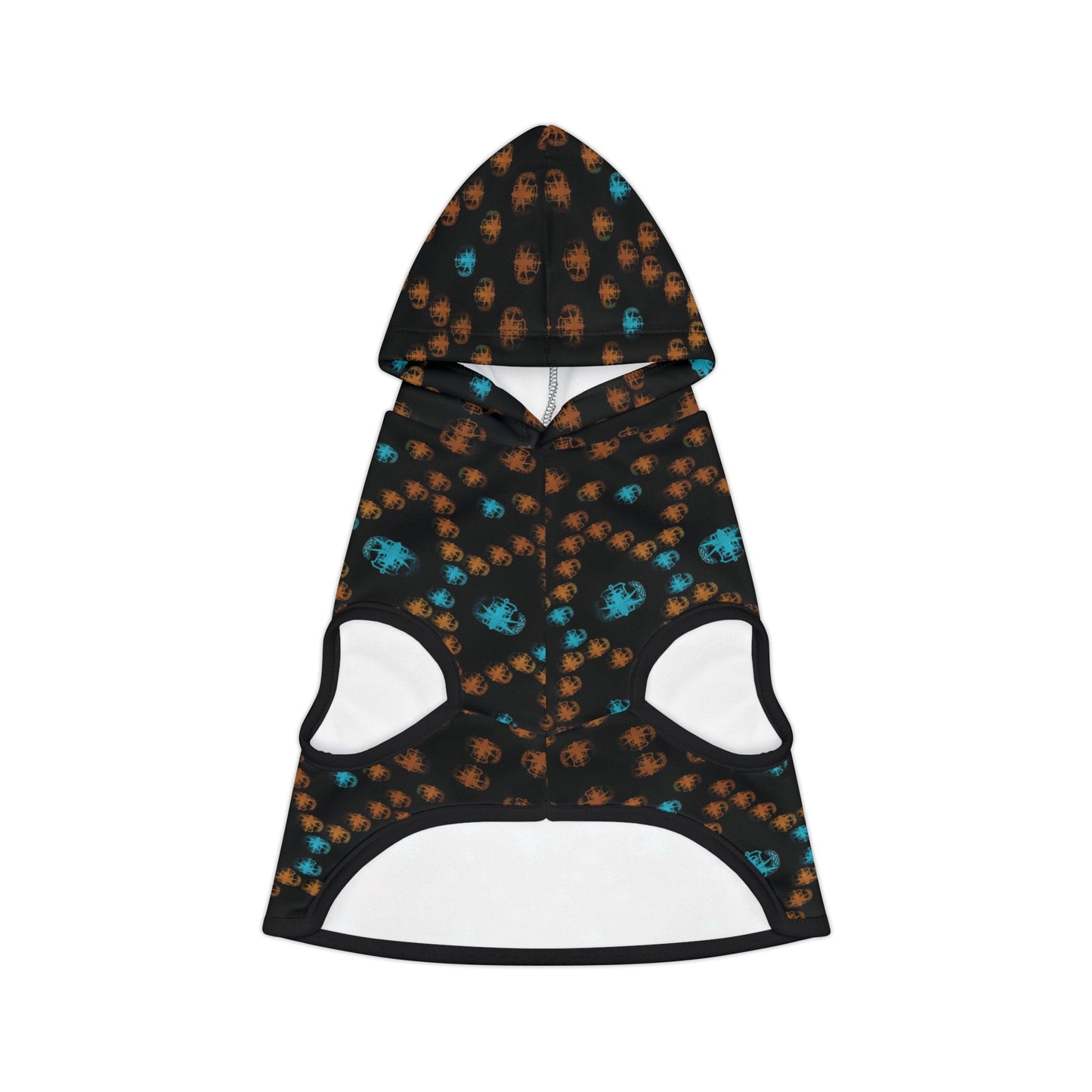 Pet Hoodie — "PSBT Aztec" (Turquoise & Orange on Black)