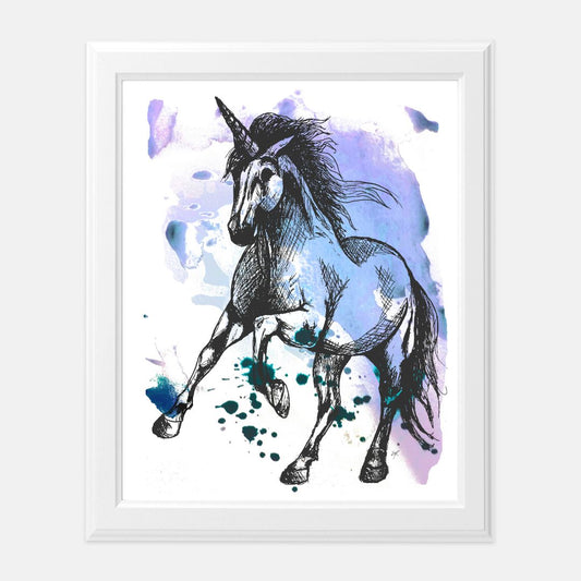 Print (8" x10") - "Unicorn on Paint"